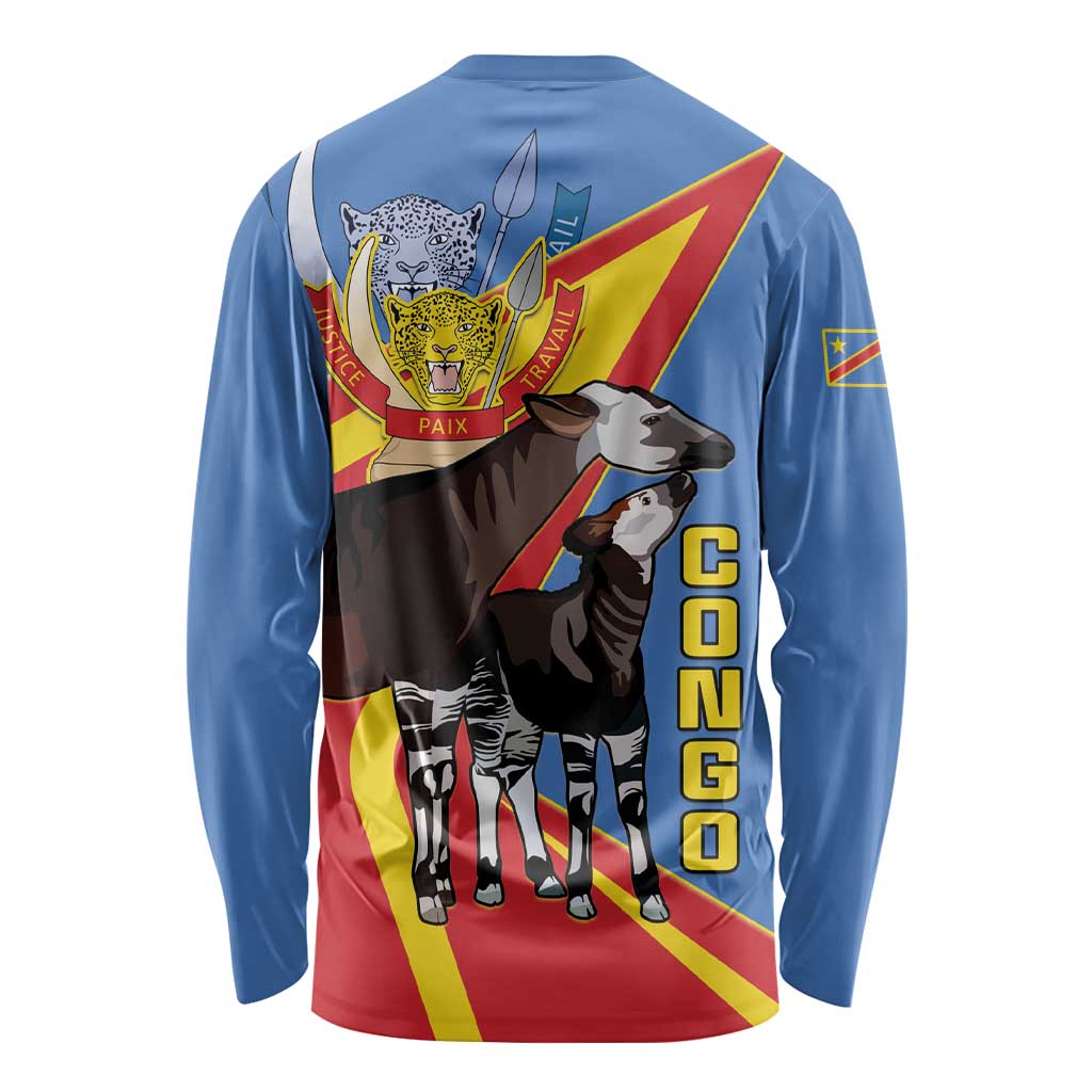 DR Congo Okapi Long Sleeve Shirt With Coat Of Arms