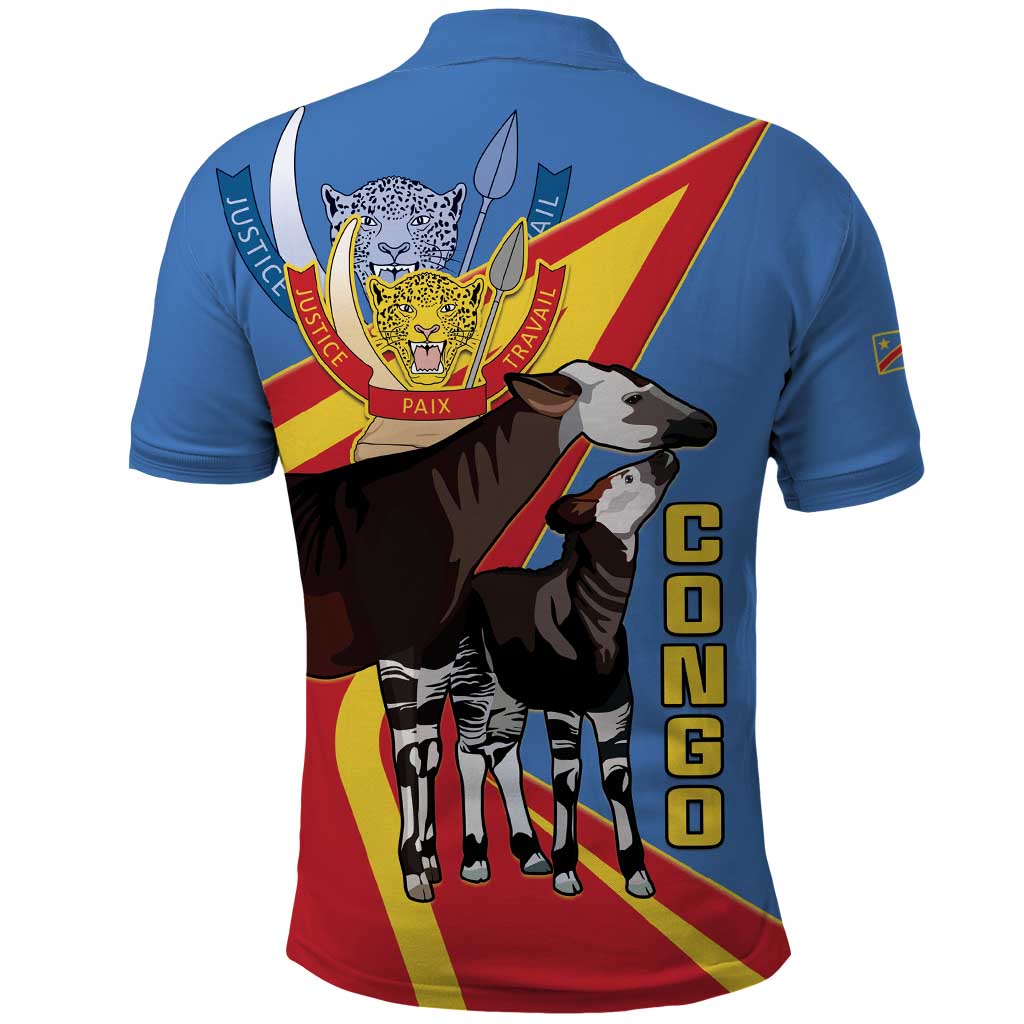 DR Congo Okapi Polo Shirt With Coat Of Arms