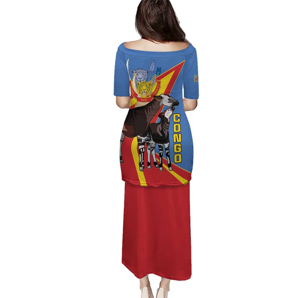 DR Congo Okapi Puletasi With Coat Of Arms