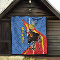 DR Congo Okapi Quilt With Coat Of Arms