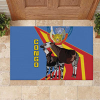 DR Congo Okapi Rubber Doormat With Coat Of Arms