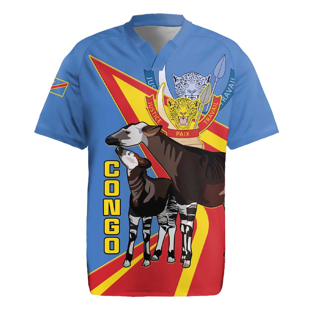 DR Congo Okapi Rugby Jersey With Coat Of Arms