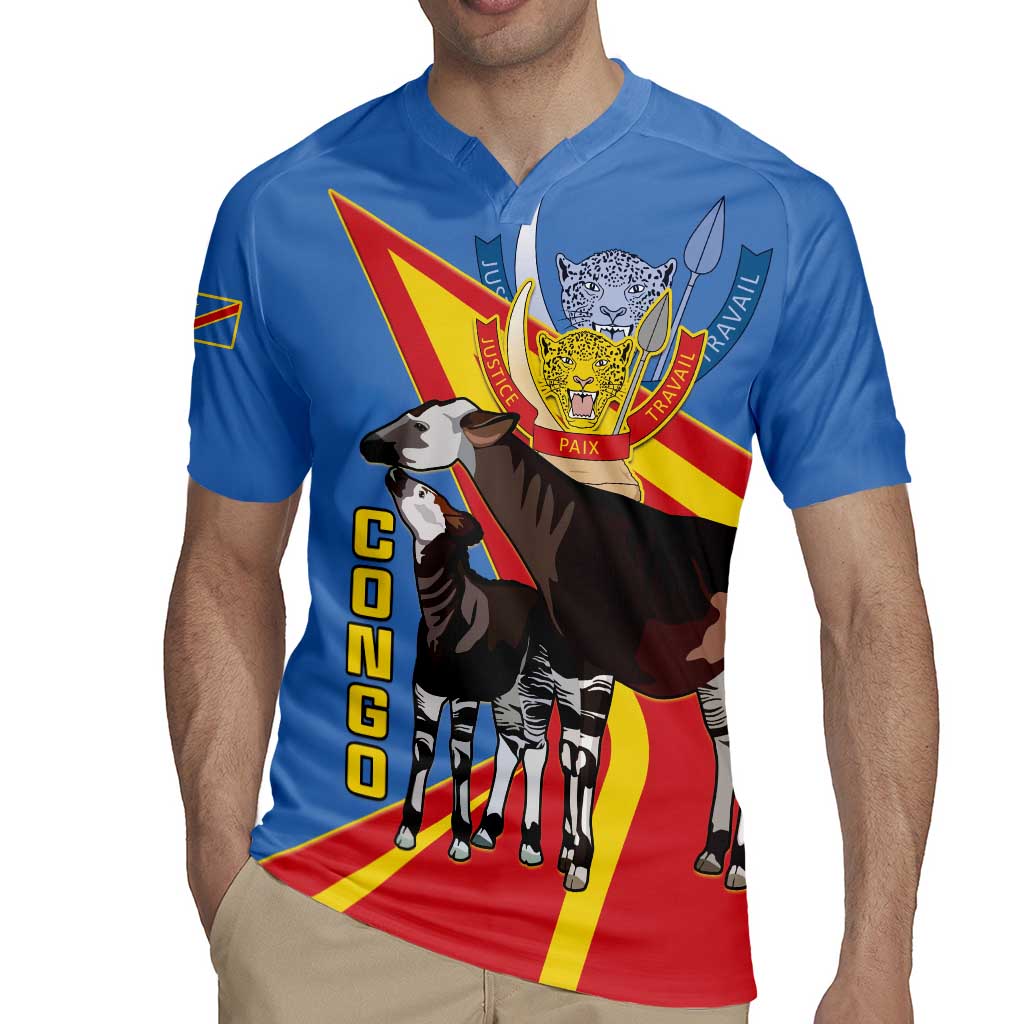 DR Congo Okapi Rugby Jersey With Coat Of Arms