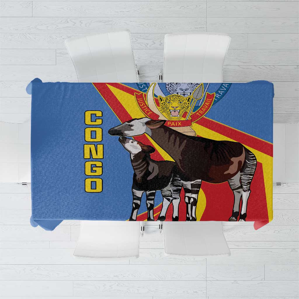 DR Congo Okapi Tablecloth With Coat Of Arms