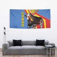 DR Congo Okapi Tapestry With Coat Of Arms