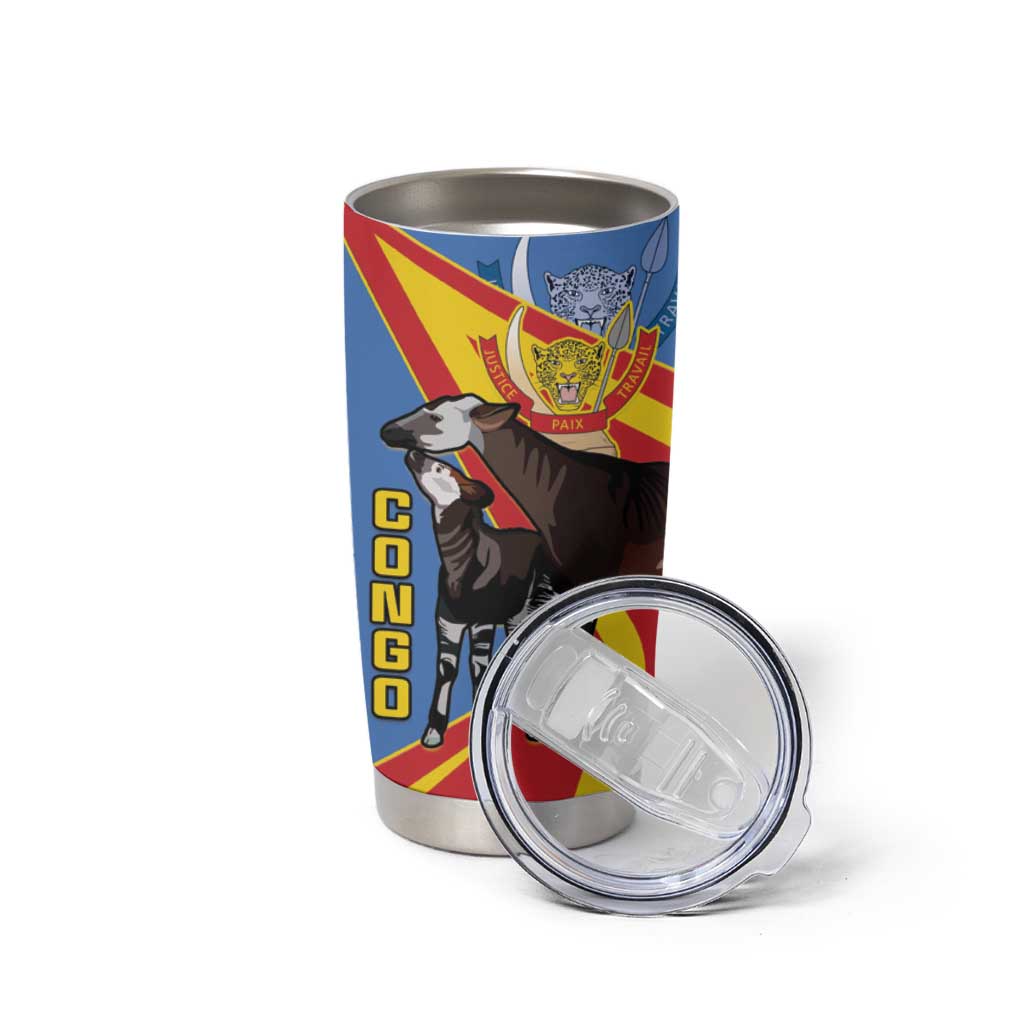 DR Congo Okapi Tumbler Cup With Coat Of Arms