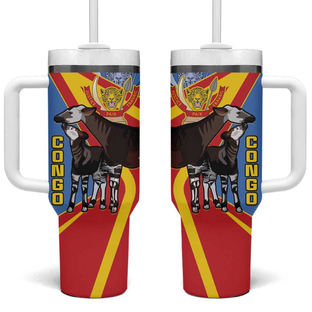 DR Congo Okapi Tumbler With Handle With Coat Of Arms