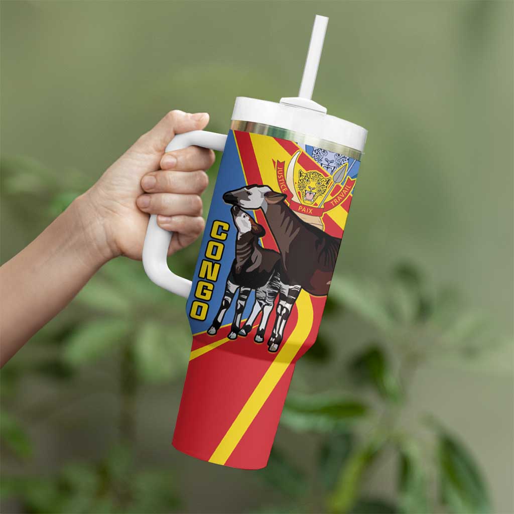 DR Congo Okapi Tumbler With Handle With Coat Of Arms