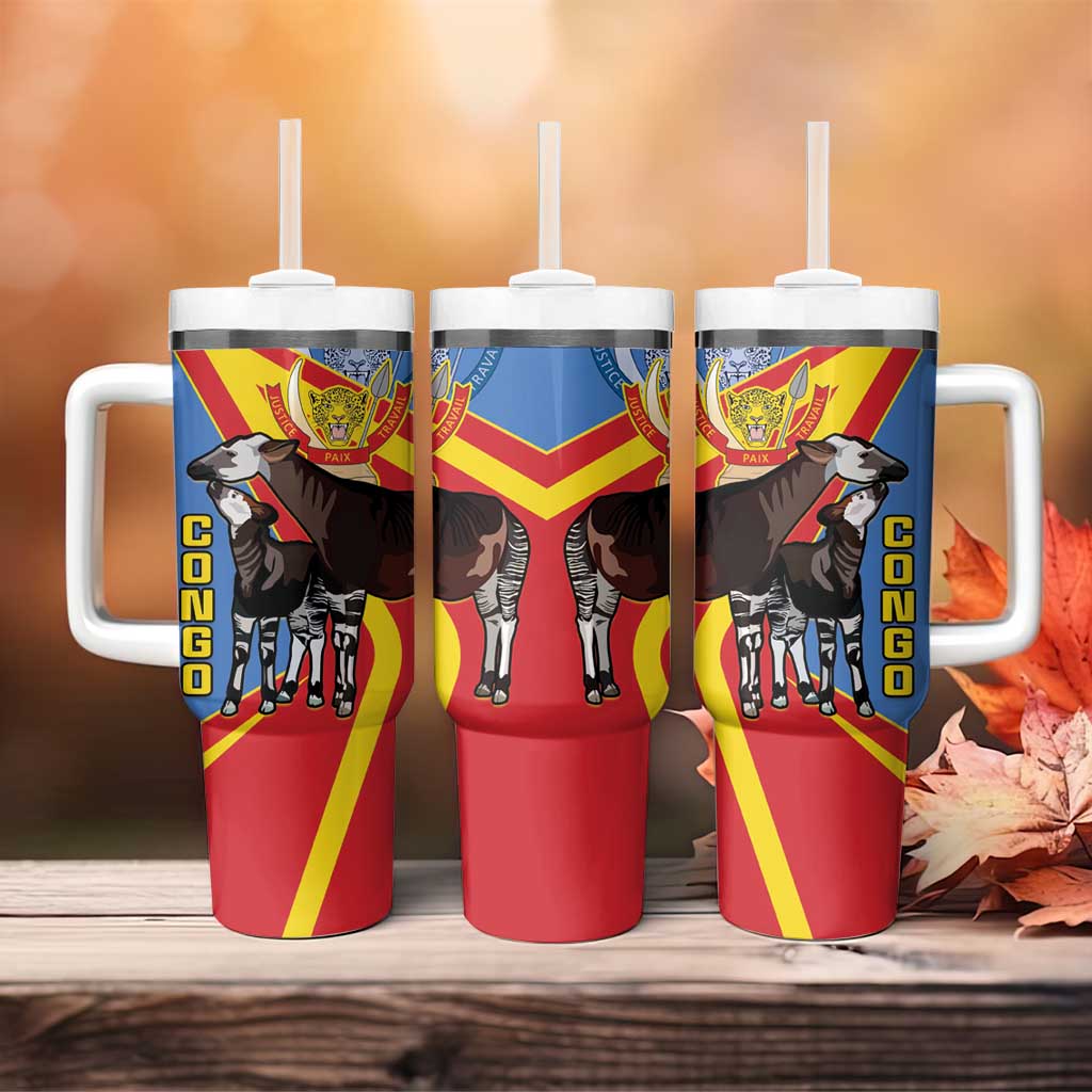 DR Congo Okapi Tumbler With Handle With Coat Of Arms