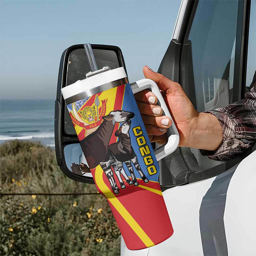 DR Congo Okapi Tumbler With Handle With Coat Of Arms