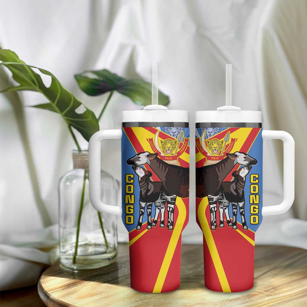 DR Congo Okapi Tumbler With Handle With Coat Of Arms