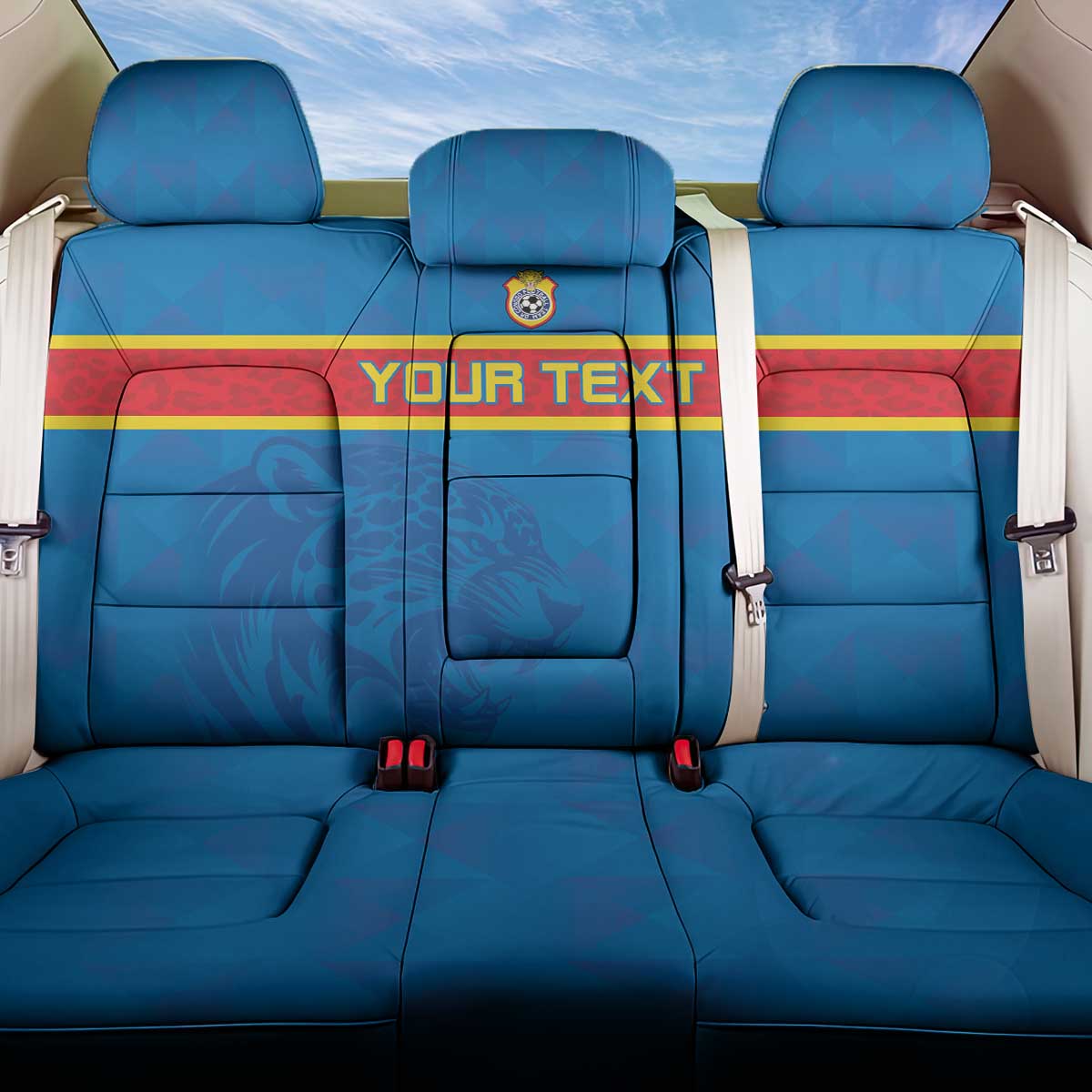 Custom DR Congo Football Back Car Seat Cover Go Les Léopards