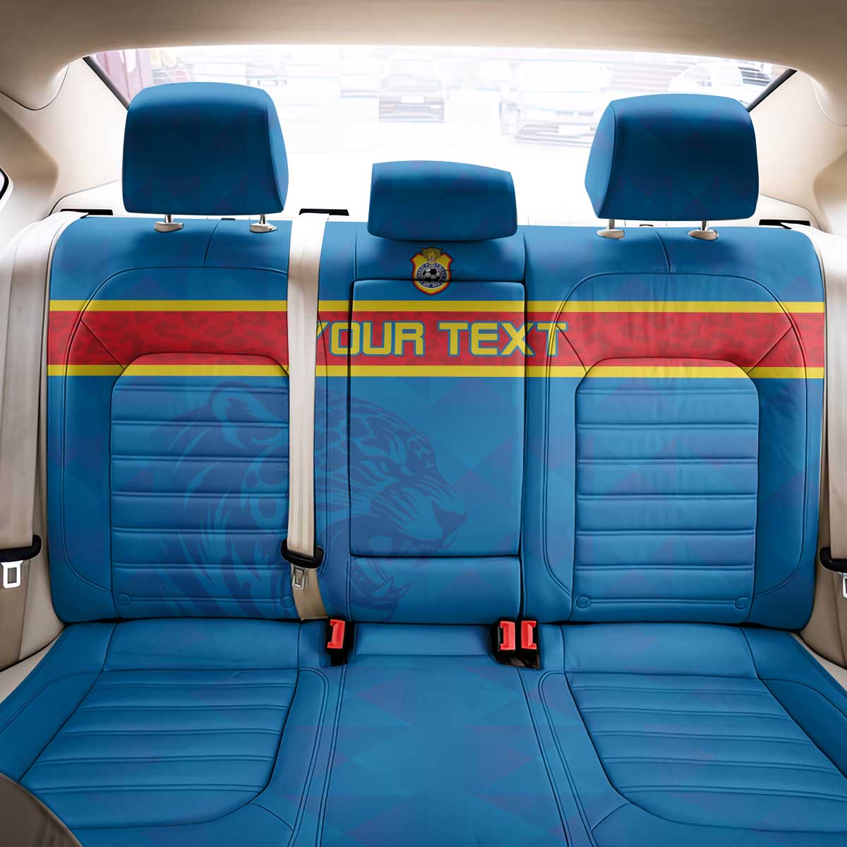 Custom DR Congo Football Back Car Seat Cover Go Les Léopards