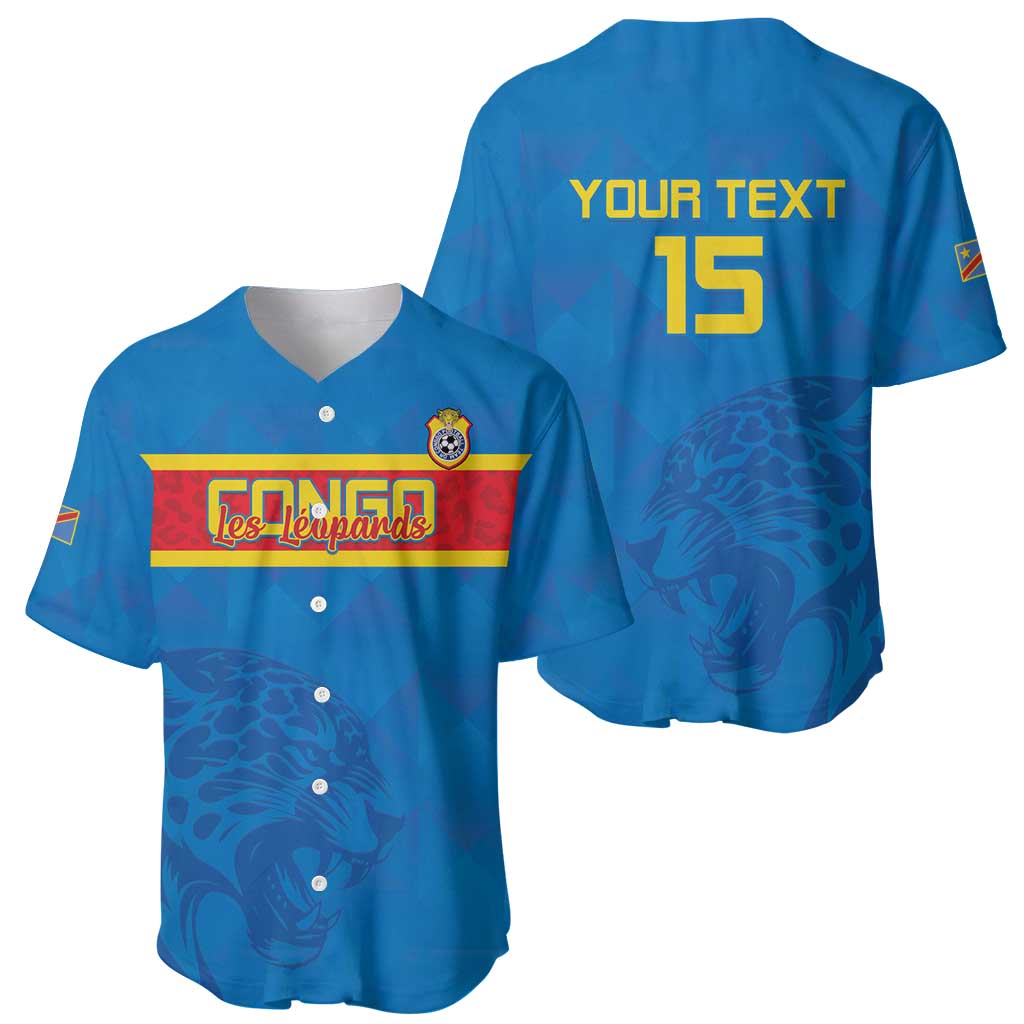 Custom DR Congo Football Baseball Jersey Go Les Léopards