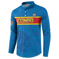 Custom DR Congo Football Button Sweatshirt Go Les Léopards