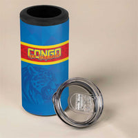 Custom DR Congo Football 4 in 1 Can Cooler Tumbler Go Les Leopards