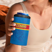 Custom DR Congo Football 4 in 1 Can Cooler Tumbler Go Les Leopards
