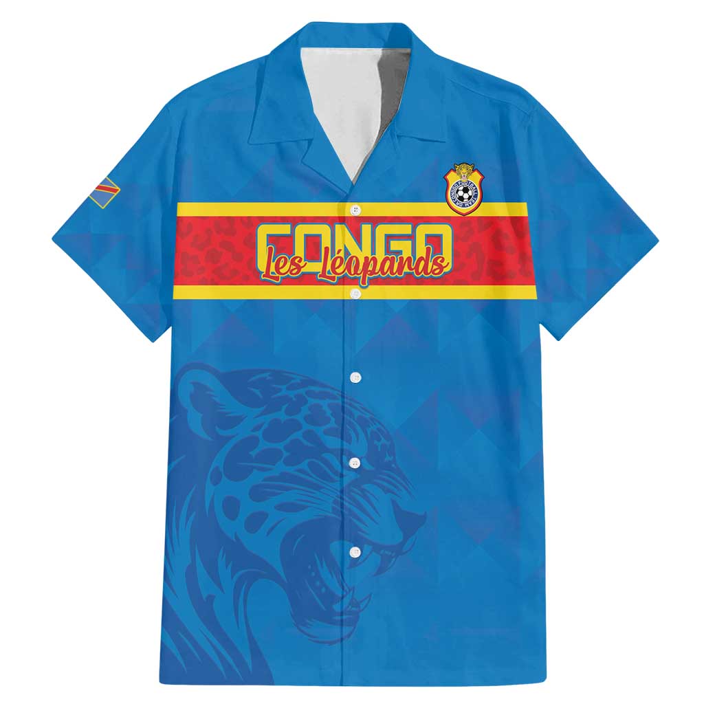 Custom DR Congo Football Family Matching Mermaid Dress and Hawaiian Shirt Go Les Léopards