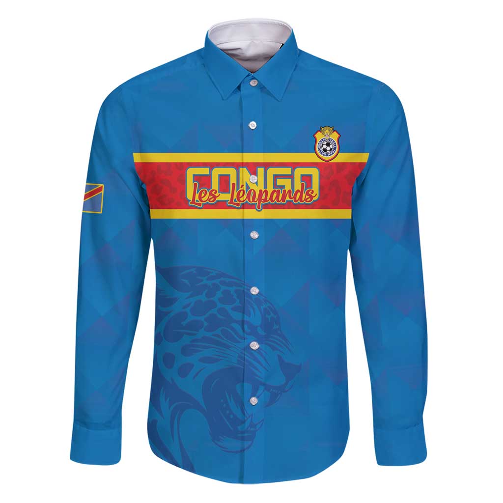 Custom DR Congo Football Family Matching Puletasi and Hawaiian Shirt Go Les Léopards