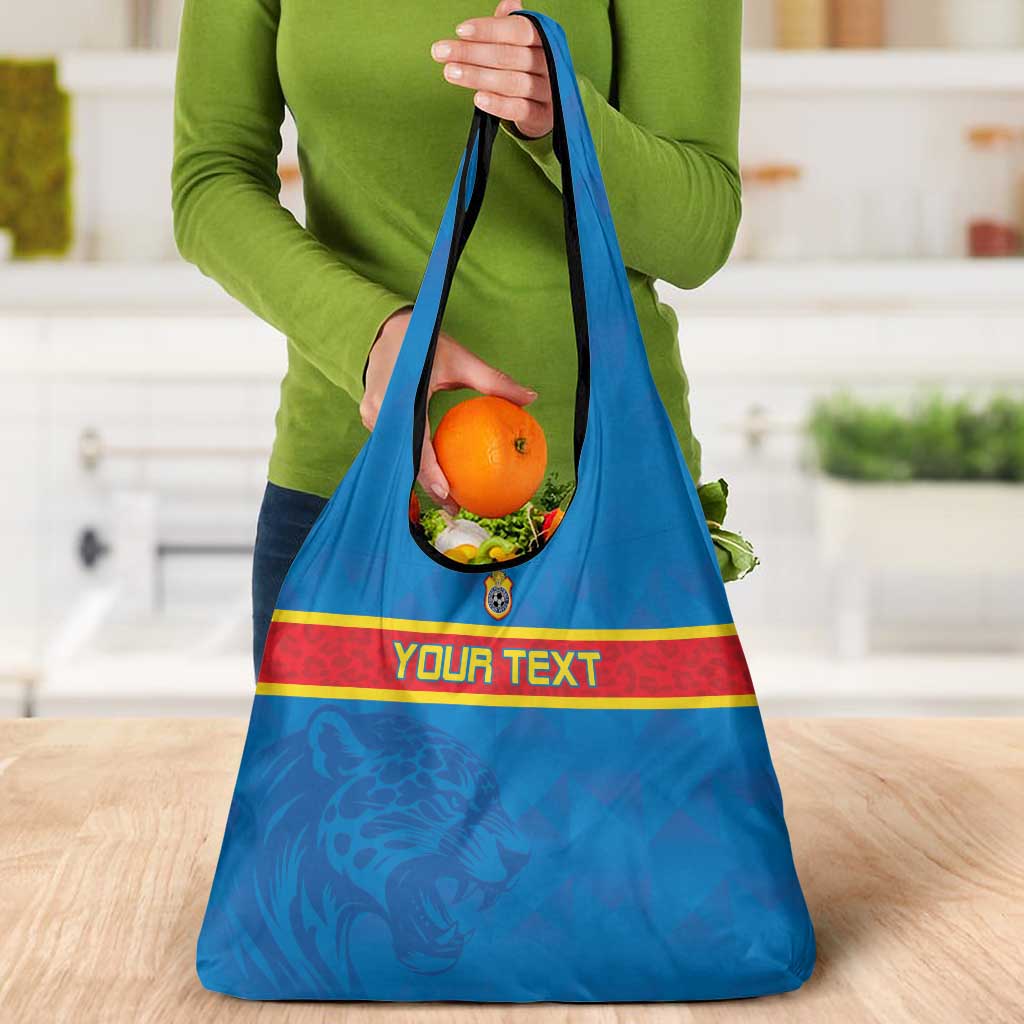 Custom DR Congo Football Grocery Bag Go Les Léopards