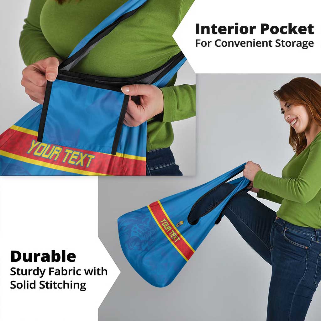 Custom DR Congo Football Grocery Bag Go Les Léopards