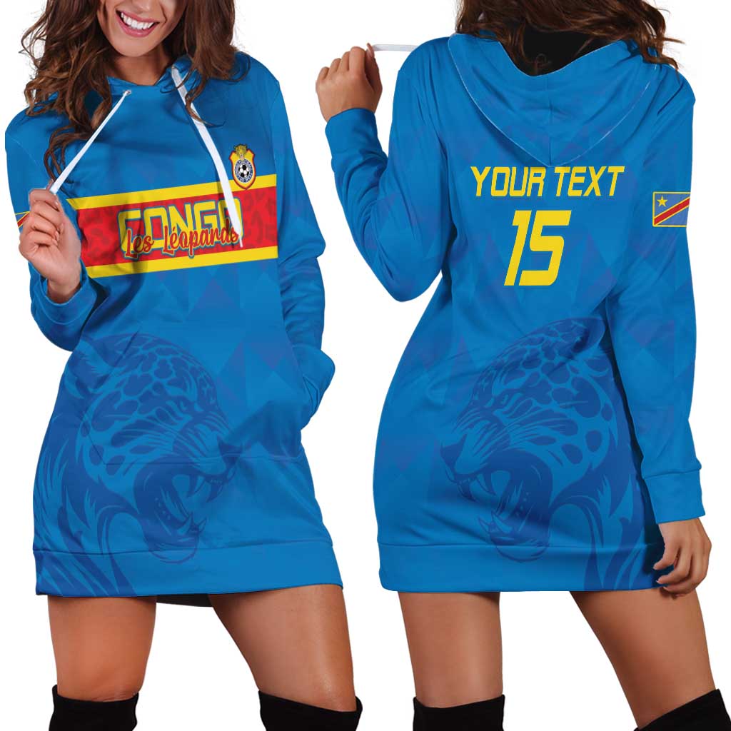 Custom DR Congo Football Hoodie Dress Go Les Léopards