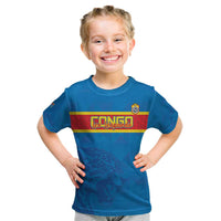 Custom DR Congo Football Kid T Shirt Go Les Léopards