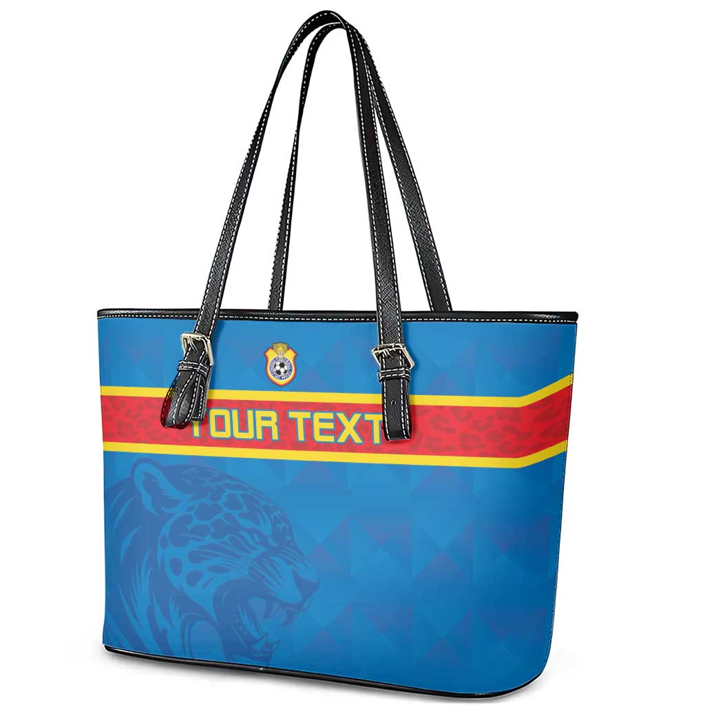 Custom DR Congo Football Leather Tote Bag Go Les Léopards