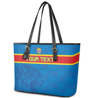 Custom DR Congo Football Leather Tote Bag Go Les Léopards