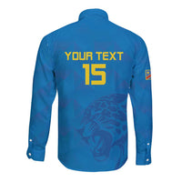 Custom DR Congo Football Long Sleeve Button Shirt Go Les Léopards