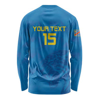 Custom DR Congo Football Long Sleeve Shirt Go Les Léopards