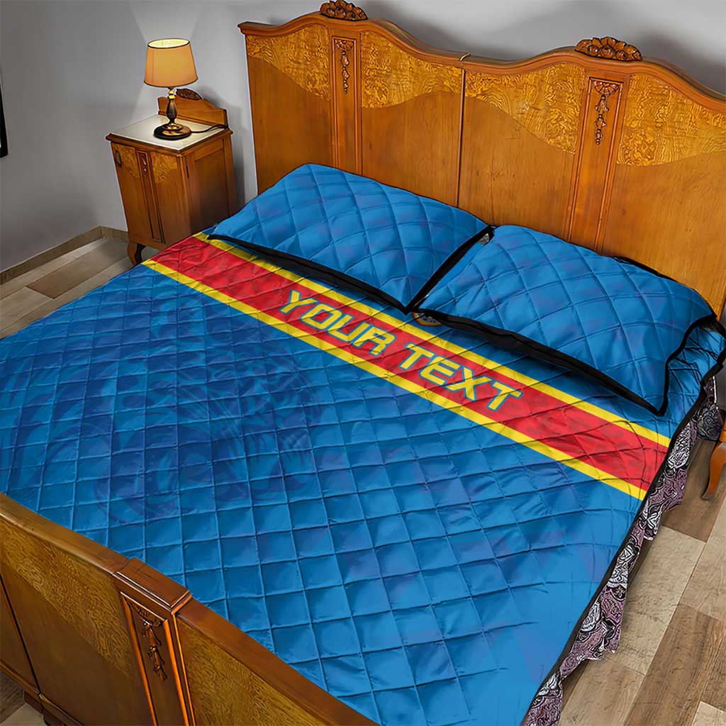 Custom DR Congo Football Quilt Bed Set Go Les Léopards