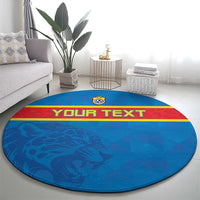 Custom DR Congo Football Round Carpet Go Les Léopards