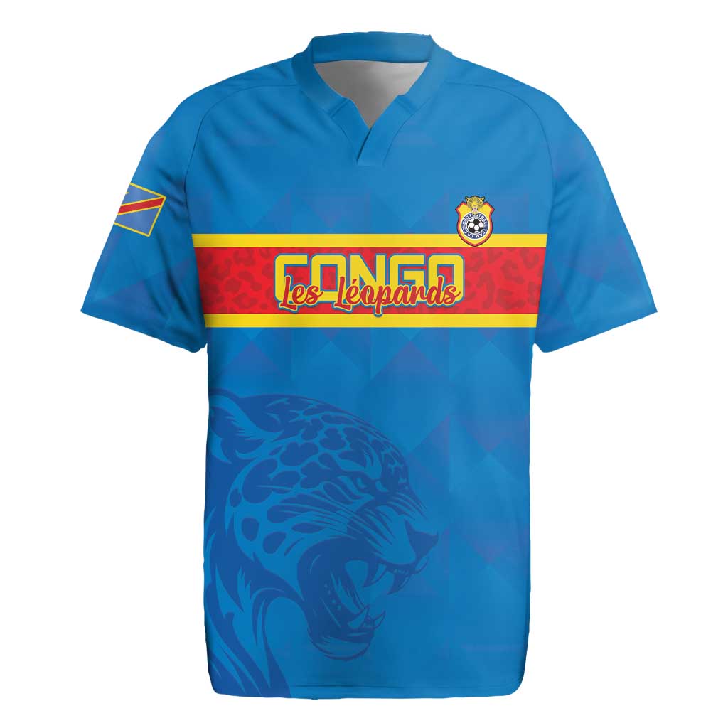 Custom DR Congo Football Rugby Jersey Go Les Léopards