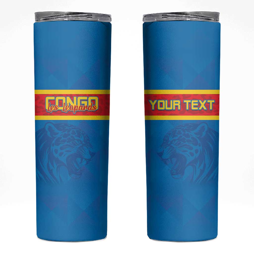 Custom DR Congo Football Skinny Tumbler Go Les Leopards