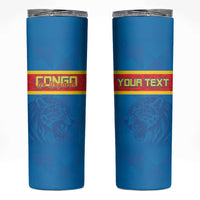 Custom DR Congo Football Skinny Tumbler Go Les Leopards