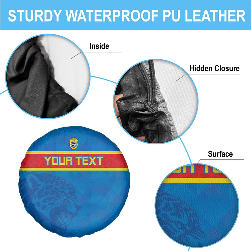 Custom DR Congo Football Spare Tire Cover Go Les Léopards