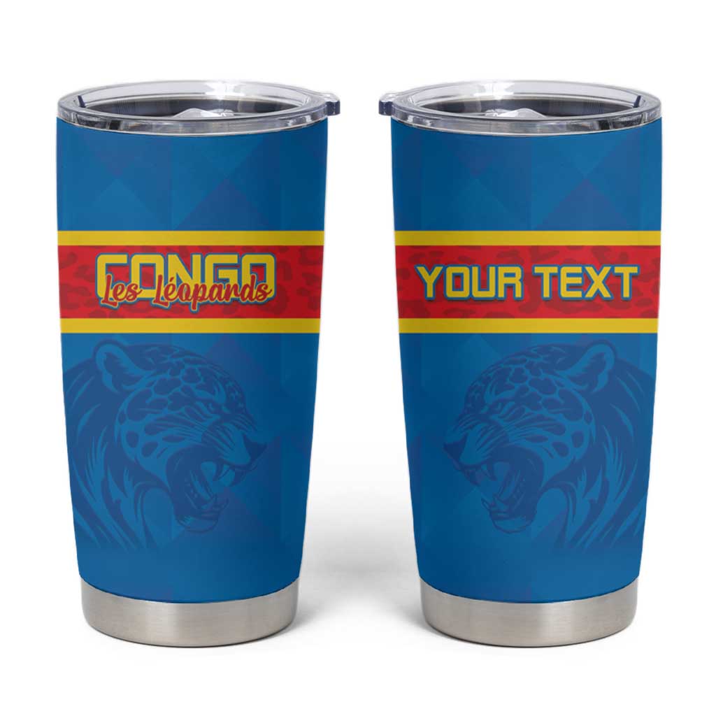 Custom DR Congo Football Tumbler Cup Go Les Leopards