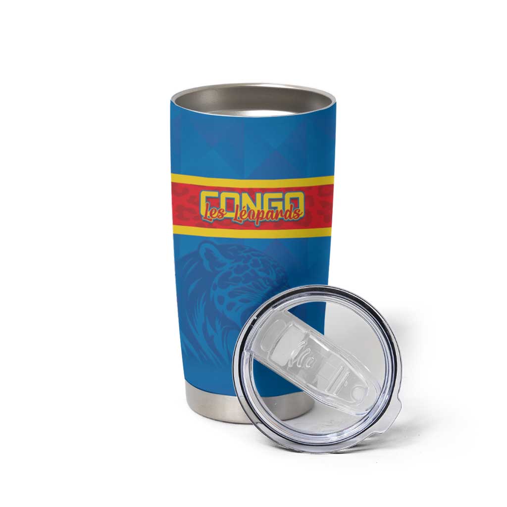 Custom DR Congo Football Tumbler Cup Go Les Leopards