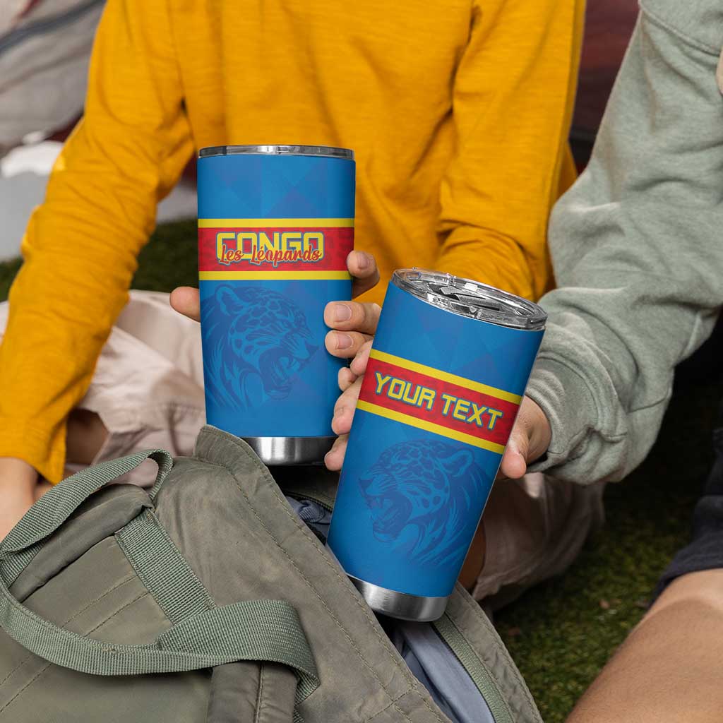 Custom DR Congo Football Tumbler Cup Go Les Leopards