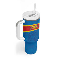 Custom DR Congo Football Tumbler With Handle Go Les Leopards