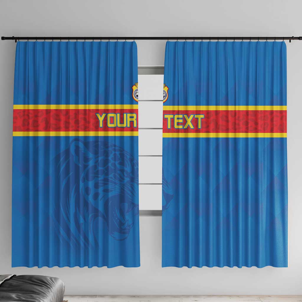 Custom DR Congo Football Window Curtain Go Les Léopards