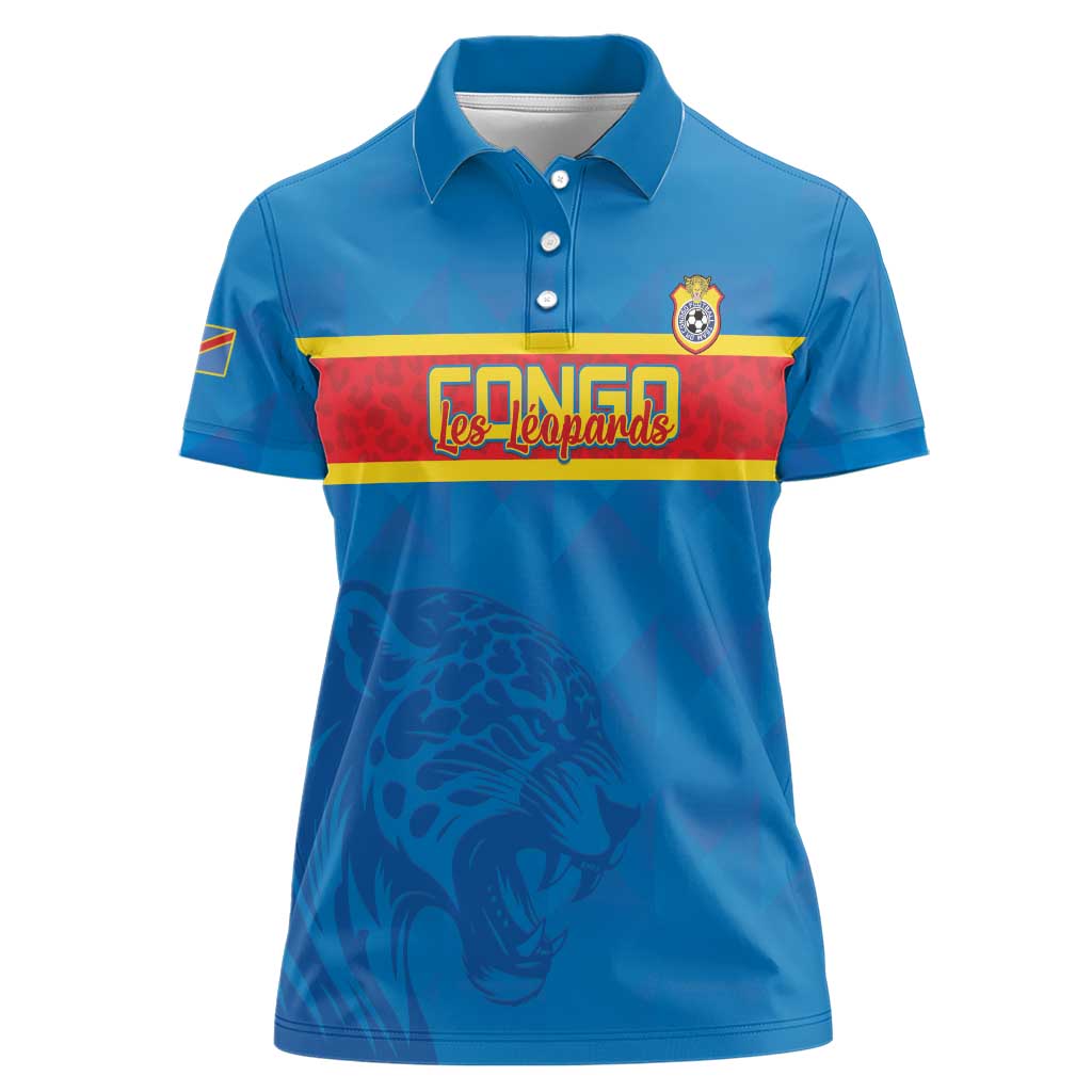 Custom DR Congo Football Women Polo Shirt Go Les Léopards