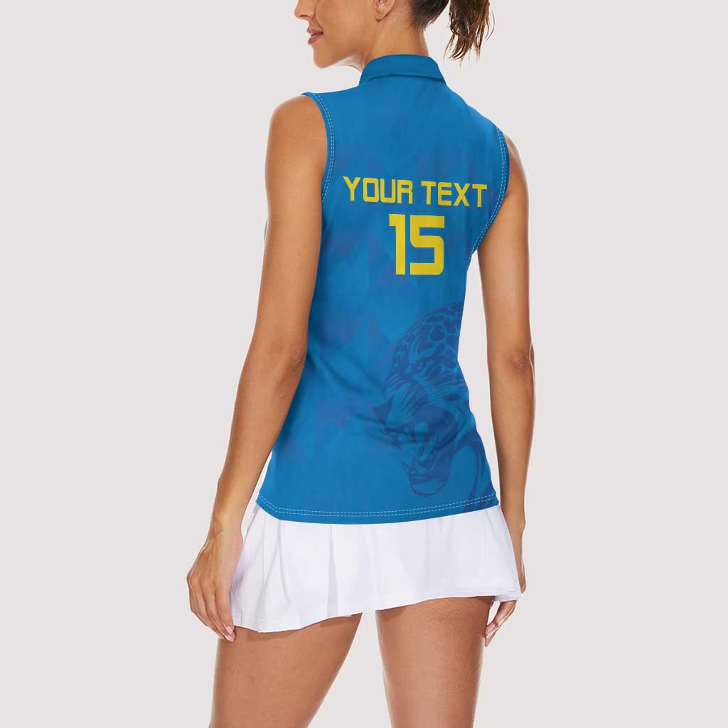 Custom DR Congo Football Women Sleeveless Polo Shirt Go Les Léopards