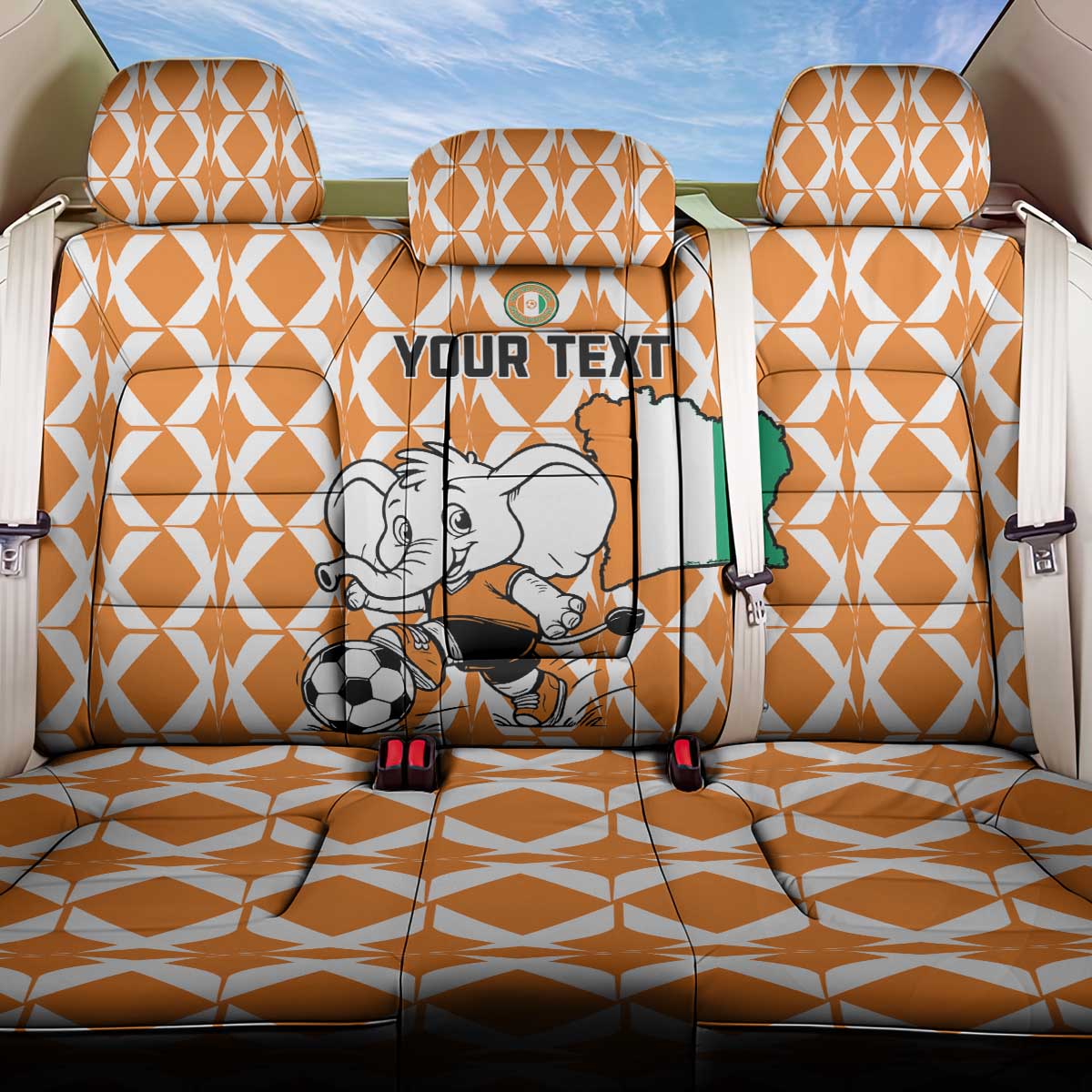 Custom Ivory Coast Football Back Car Seat Cover Go Champions