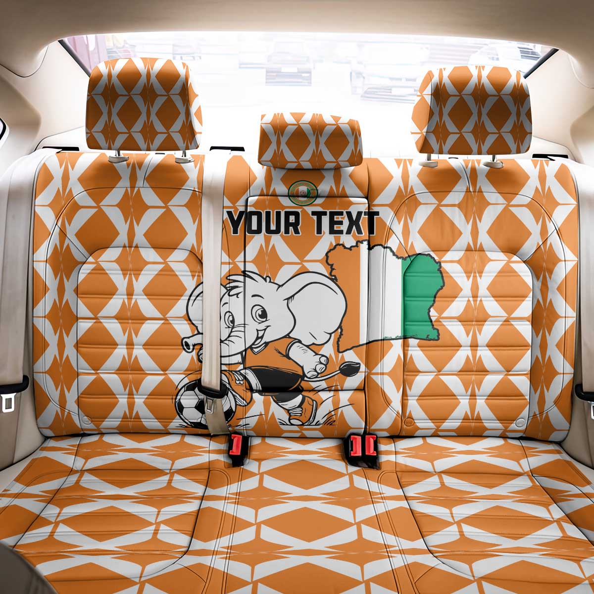 Custom Ivory Coast Football Back Car Seat Cover Go Champions