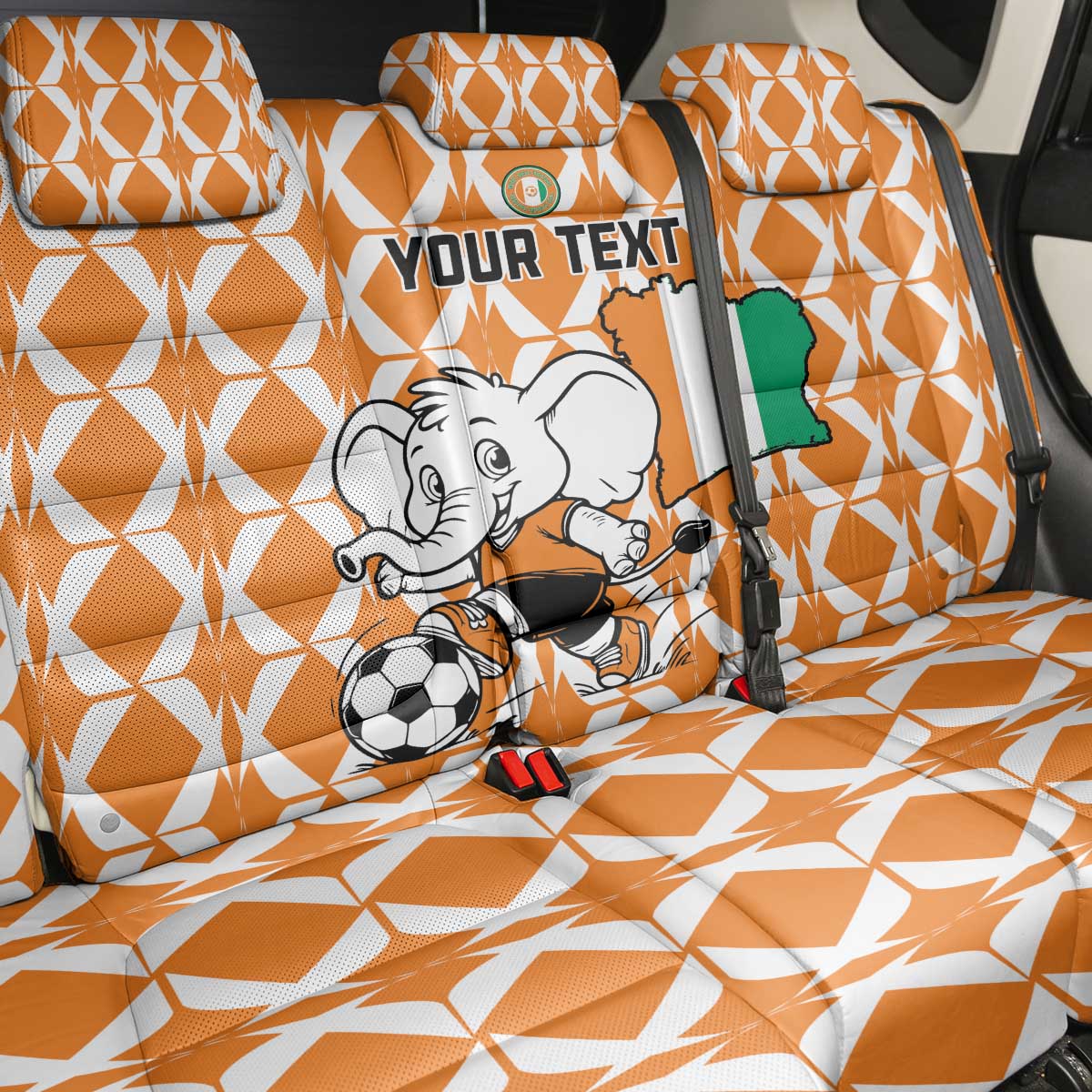 Custom Ivory Coast Football Back Car Seat Cover Go Champions