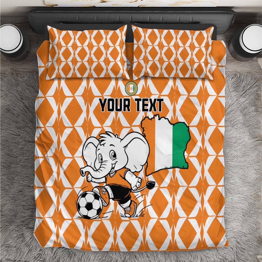 Custom Ivory Coast Football Bedding Set Go Champions