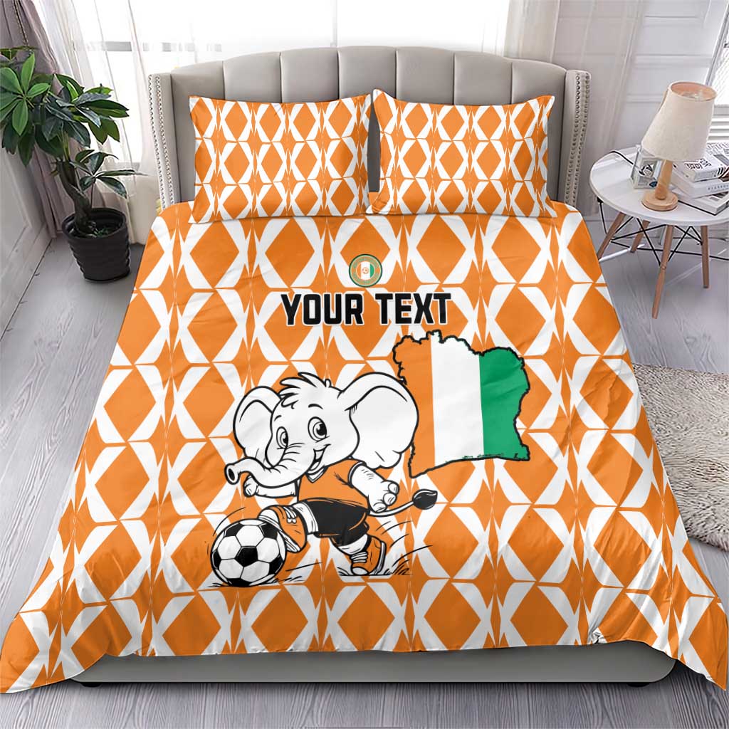Custom Ivory Coast Football Bedding Set Go Champions