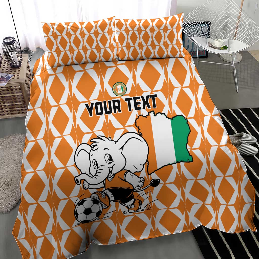 Custom Ivory Coast Football Bedding Set Go Champions